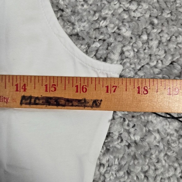 Liv by Habitat Tank Top Womens Small White Ruched Sided Long Essential - Picture 9 of 11